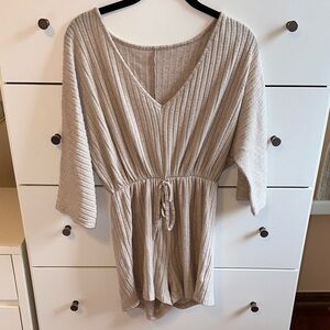 SHEIN Beige Ribbed Jumpsuit